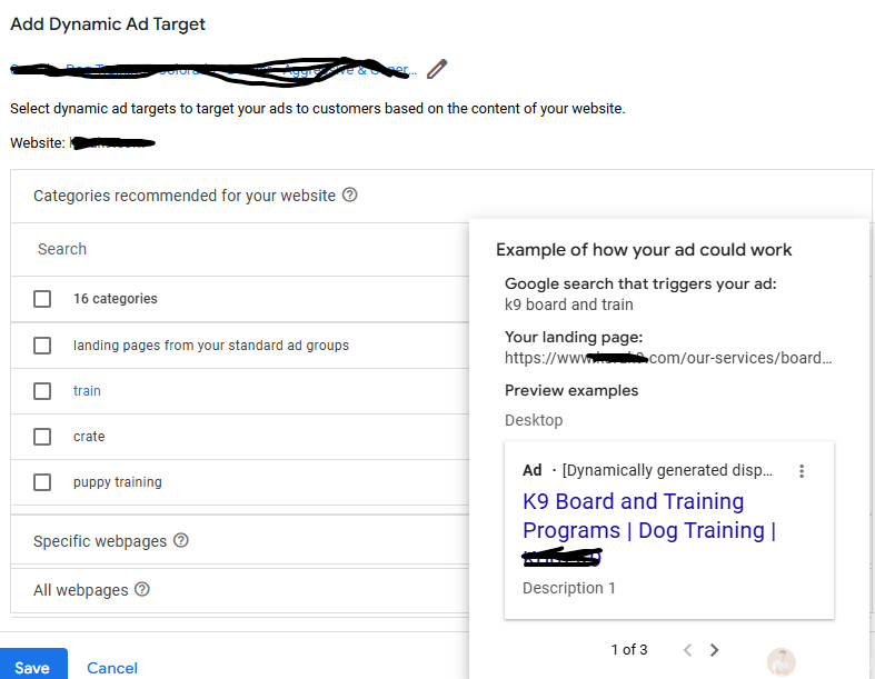 Screenshot from Google Ads, February 2025